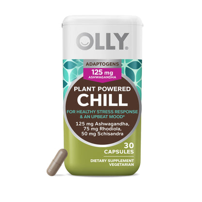 OLLY Chill Adaptogen – Ashwagandha, Rhodiola & Schisandra Mood Support (30 Ct)