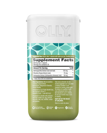 OLLY Chill Adaptogen – Ashwagandha, Rhodiola & Schisandra Mood Support (30 Ct)