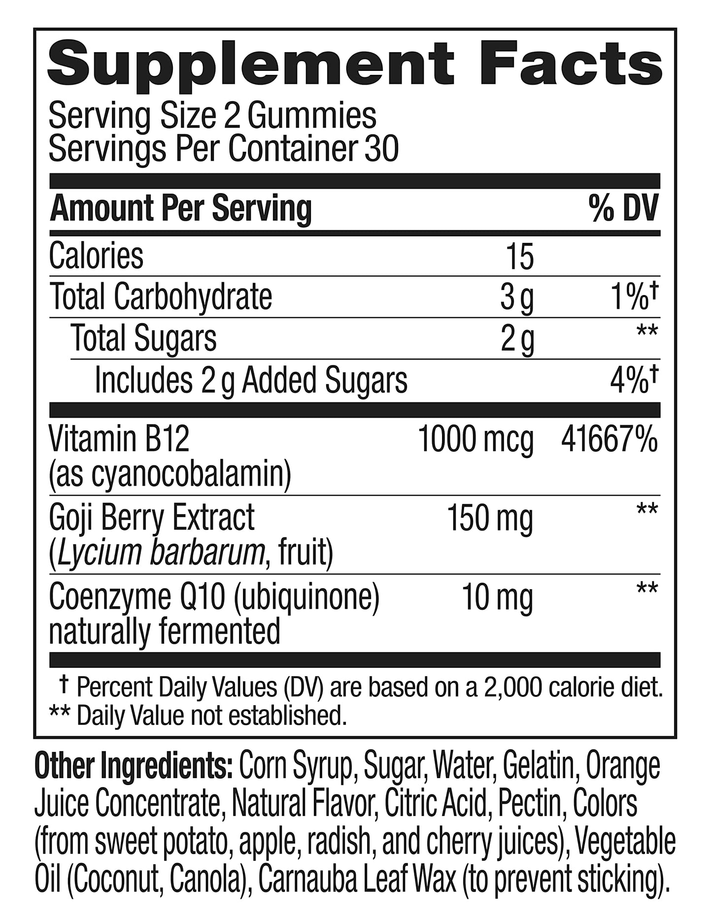 OLLY Extra Strength Daily Energy Gummies – Caffeine Free, 1000mcg B12, CoQ10 (60 ct)