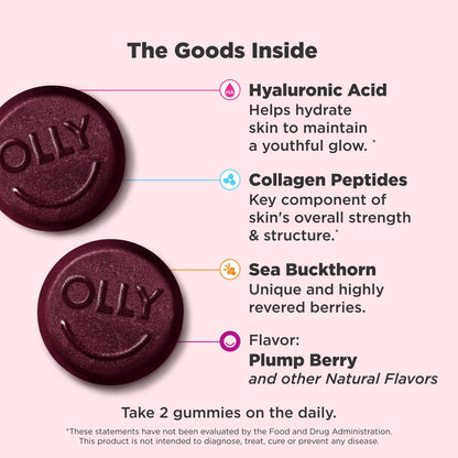 OLLY Glowing Skin Gummy – Hydration & Youthful Glow (50 Count)