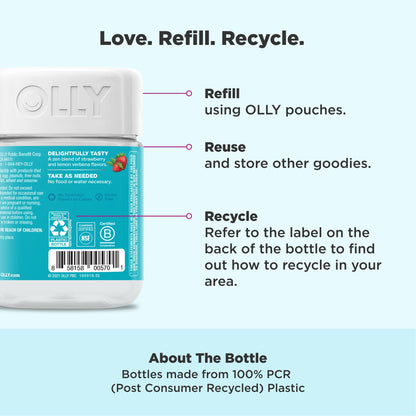OLLY Goodbye Stress Gummy – GABA, L-Theanine, Lemon Balm (Berry) – 42 Count