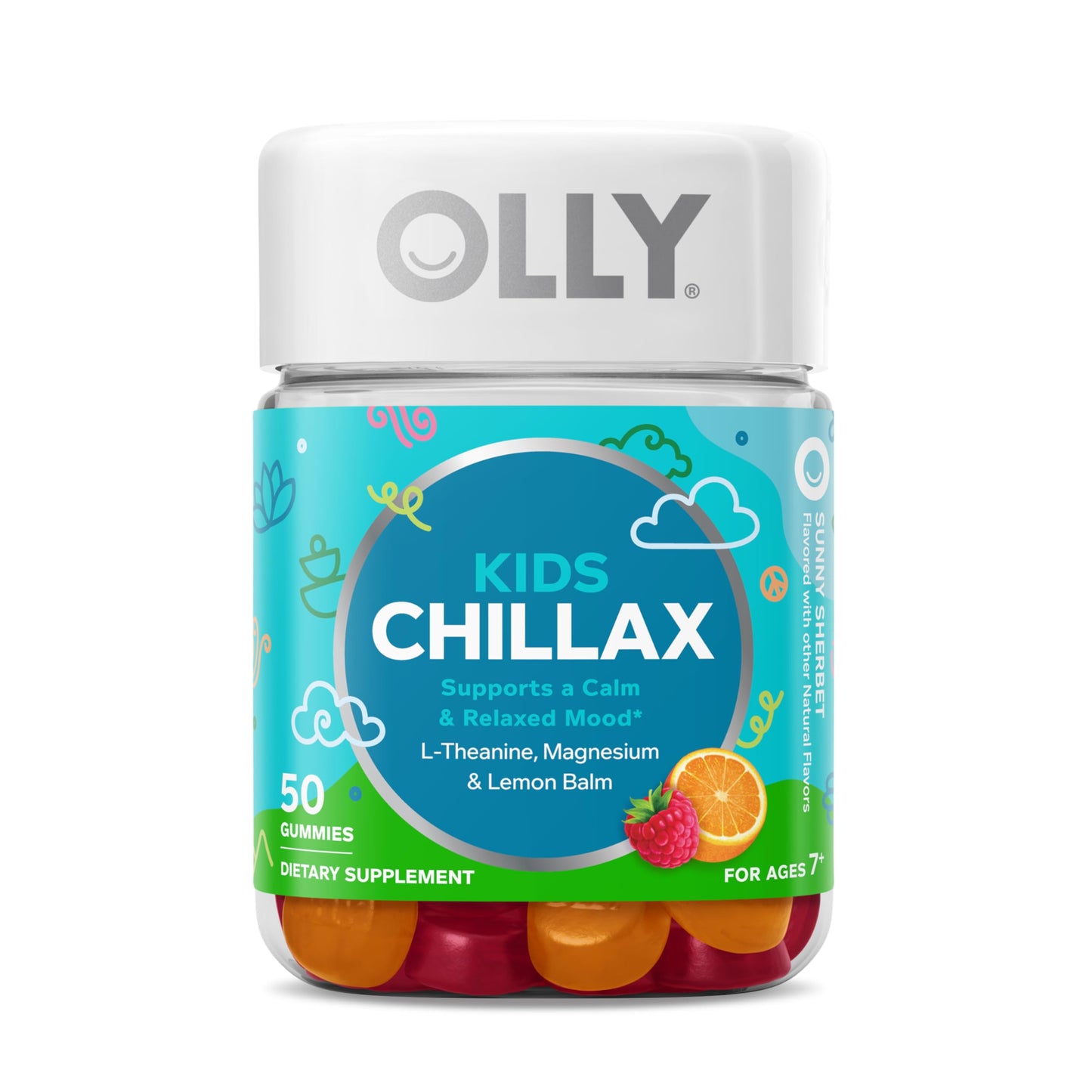OLLY Kids Chillax Gummies – Calm Mood* (Magnesium & L-Theanine) - 50 Count