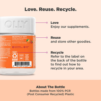 OLLY Laser Focus Gummies – Ginseng, Alpha GPC & B Vitamins, Berry Tangerine, 36 Count