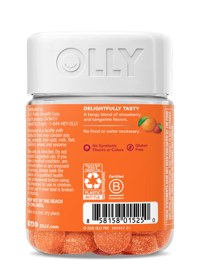 OLLY Laser Focus Gummies – Ginseng, Alpha GPC & B Vitamins, Berry Tangerine, 36 Count