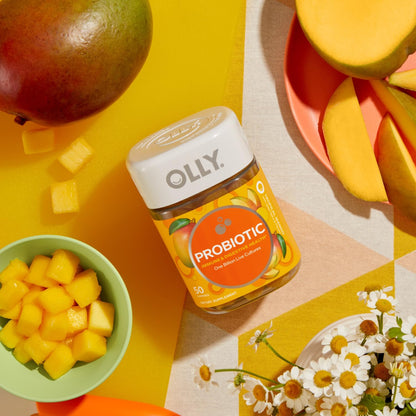 OLLY Probiotic Gummy Tropical Mango – 1B CFUs, Immune & Digestive Support, 50 Count