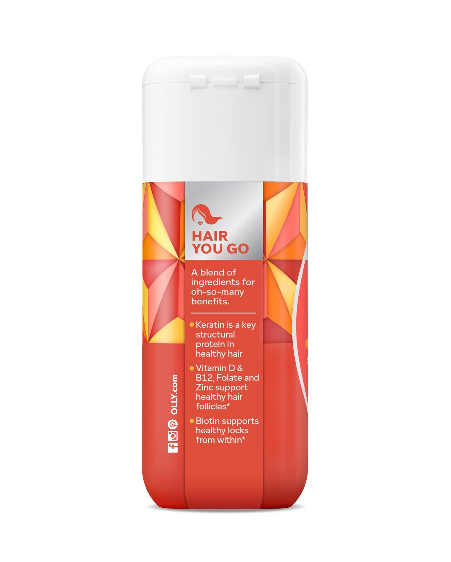 OLLY Ultra Strength Hair Softgels – Supports Hair Health, Biotin, Keratin, Vitamin D & B12
