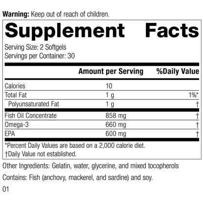 Standard Process Olprima EPA 60 Softgels | Omega-3 EPA (Triglyceride Form)