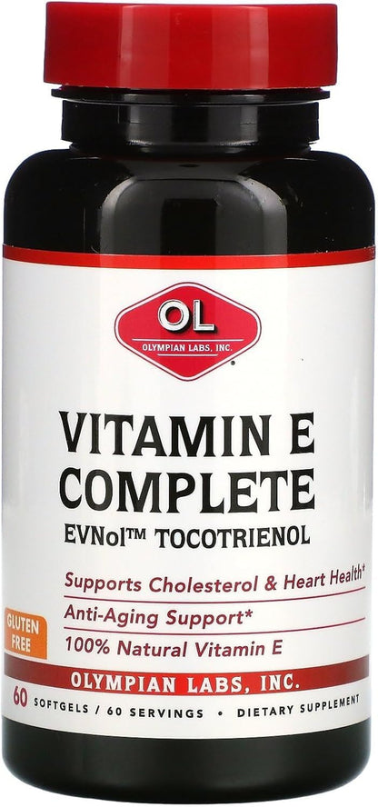 Olympian Labs Vitamin E Complete Tocomin 200IU – 60 Softgels | Supports Brain, Skin & Hair