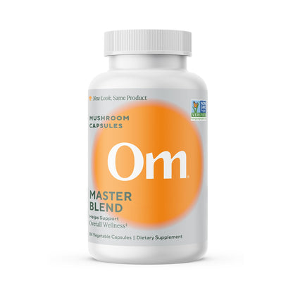 Om Master Blend Mushroom Capsules – Organic 10-Mushroom Formula + Ashwagandha, 84 Count (28 Servings)