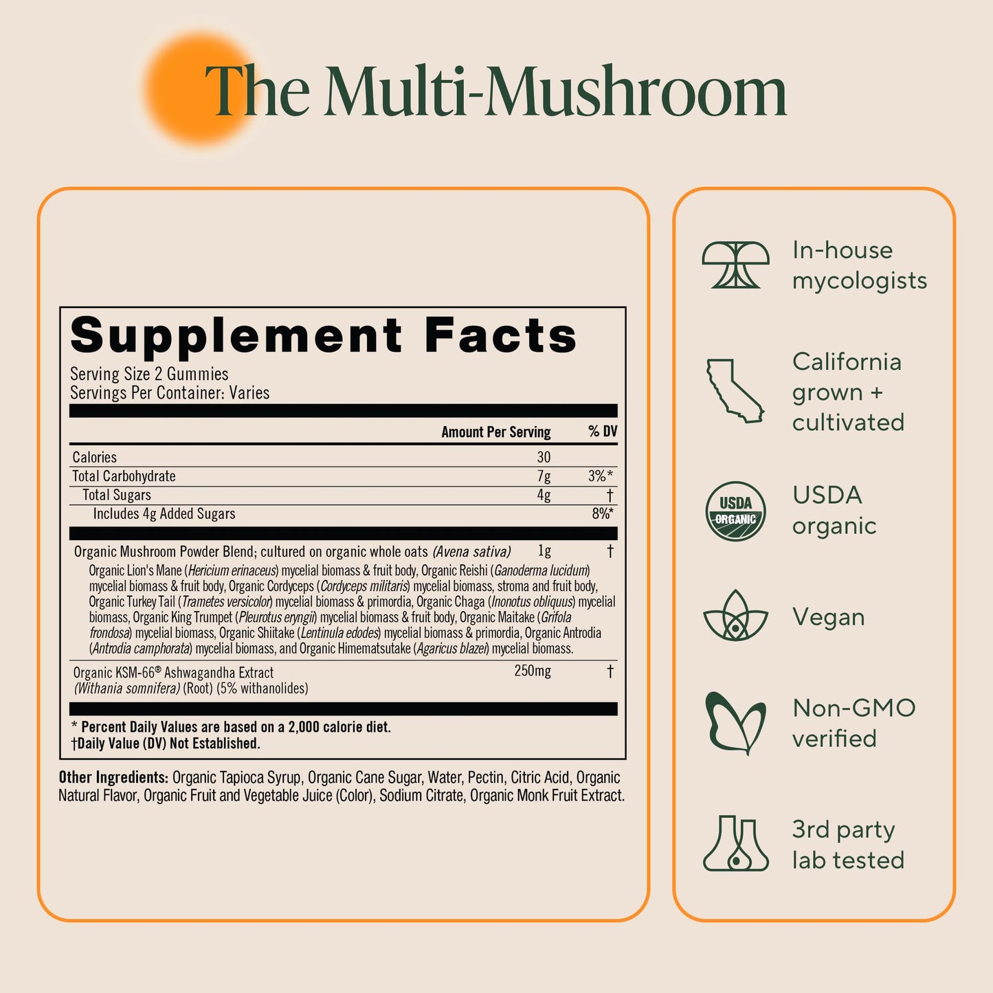 OM Master Blend Mushroom Gummies – Organic Mushrooms & Ashwagandha | 56 Count, Mixed Berry