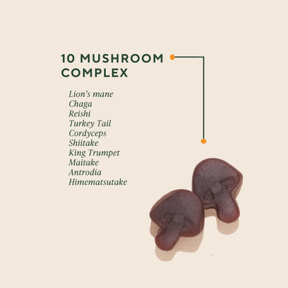 OM Master Blend Mushroom Gummies – Organic Mushrooms & Ashwagandha | 56 Count, Mixed Berry