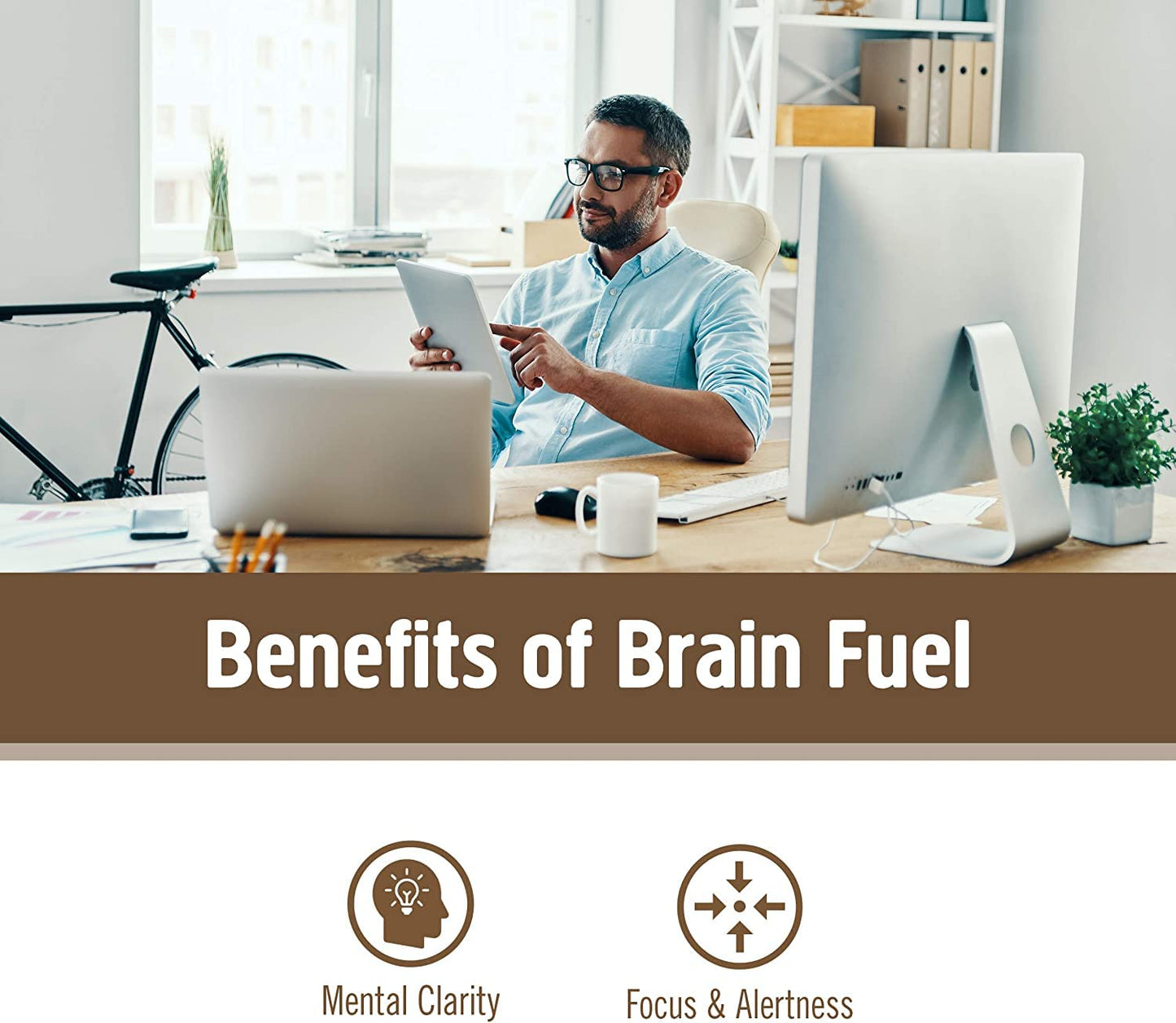 OM Mushroom Superfood Brain Fuel Capsules – Lion's Mane & Reishi Blend, 90 Count | Mental Clarity & Nerve Support