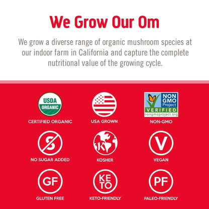 OM Mushroom Superfood Immune Blend Powder – 7.05 oz (100 Servings) Reishi & Turkey Tail BritishVita | Premium UK Vitamins & Wellness Supplements