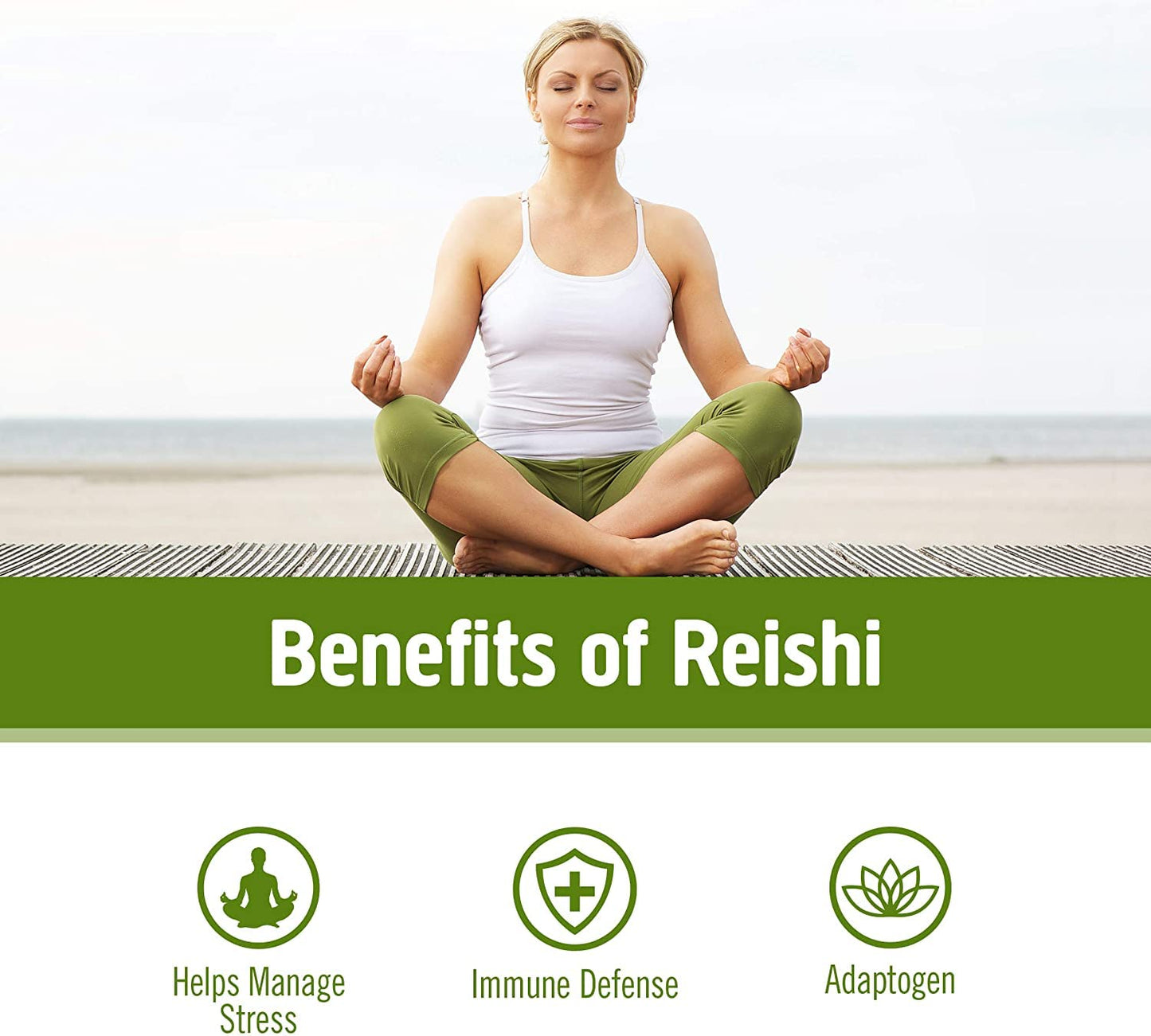 OM Mushroom Reishi Capsules - 90 Count, Organic Adaptogen for Stress & Immune Health