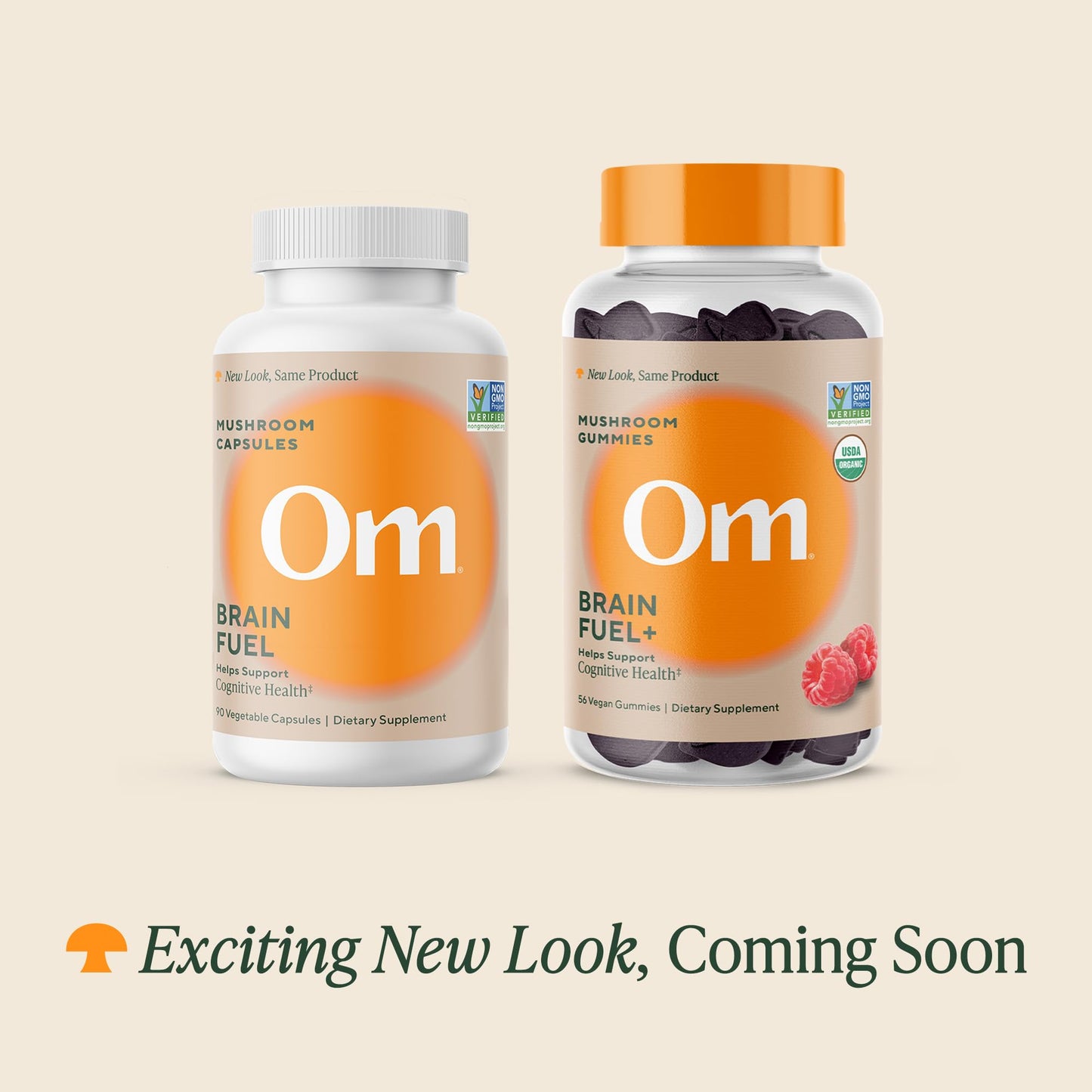 OM Mushroom Superfood Brain Fuel Capsules – Lion's Mane & Reishi Blend, 90 Count | Mental Clarity & Nerve Support