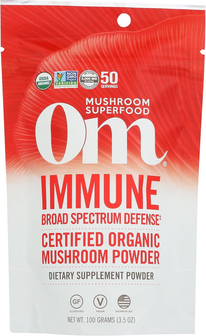 OM Mushroom Superfood Immune Blend Powder – Reishi & Turkey Tail, 3.5 oz, Daily Immune Support
