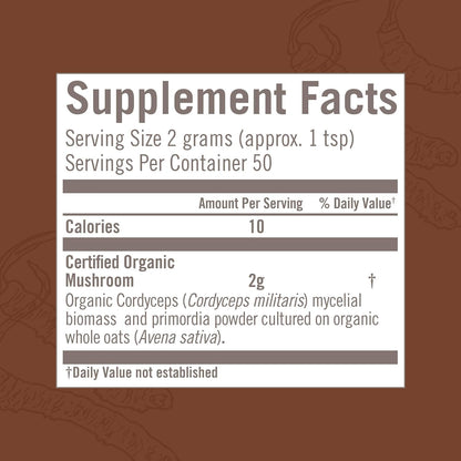 Cordyceps Organic Mushroom Powder | OM Mushroom Superfood – 3.5 oz, 50 Servings, Energy & Endurance