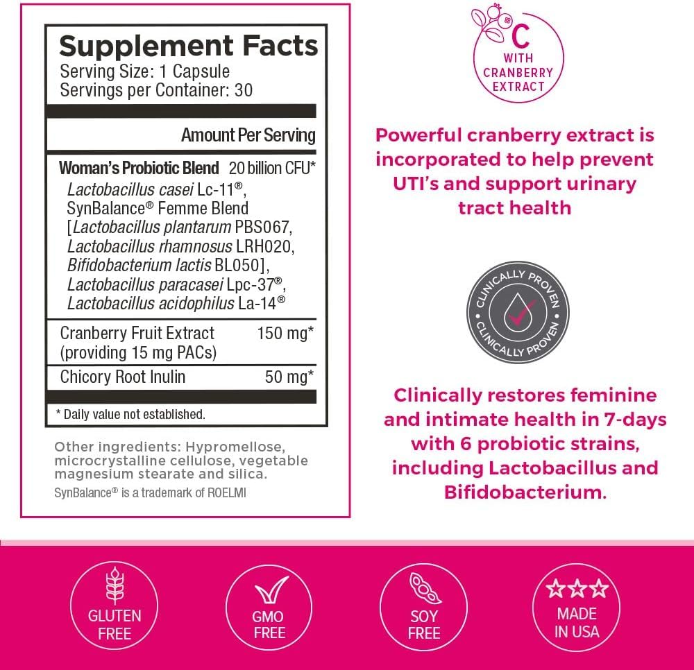 2 Pack Omax3 Prebiotics & Probiotics for Women — pH Balance, Vaginal & Urinary Support, 20B CFU mythriftymom