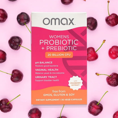 2 Pack Omax3 Prebiotics & Probiotics for Women — pH Balance, Vaginal & Urinary Support, 20B CFU mythriftymom