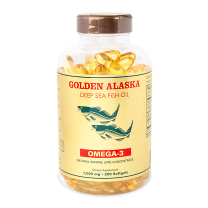 Omega-3 Alaska Deep Sea Fish Oil 1000mg - 200 Softgels | EPA 360mg DHA 240mg
