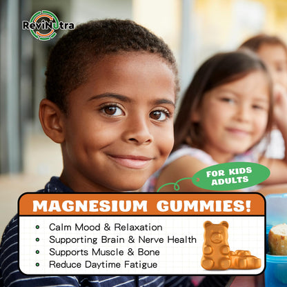 Magnesium Complex Gummies for Kids & Adults – Vegan, Sugar-Free Orange Flavor, 60 Gummies