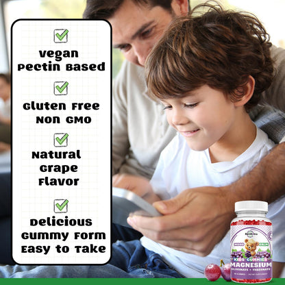 Magnesium Complex Gummies for Kids & Adults | Calm, Sleep & Mood Support | 60 Gummies