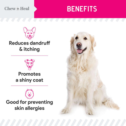 Omega 3 Dog Powder for Skin & Coat – 5.4 oz, Made in USA