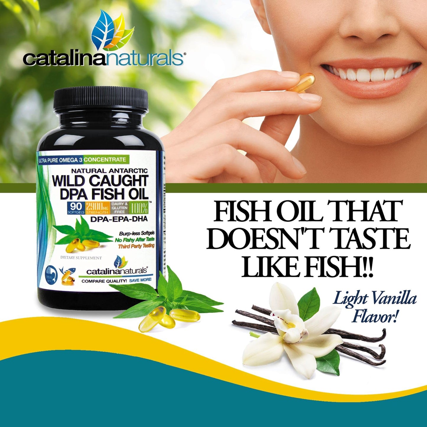 Wild Caught Omega-3 DPA Fish Oil - 2900 mg (90 SoftGels) | Triple-Strength Burp-Free