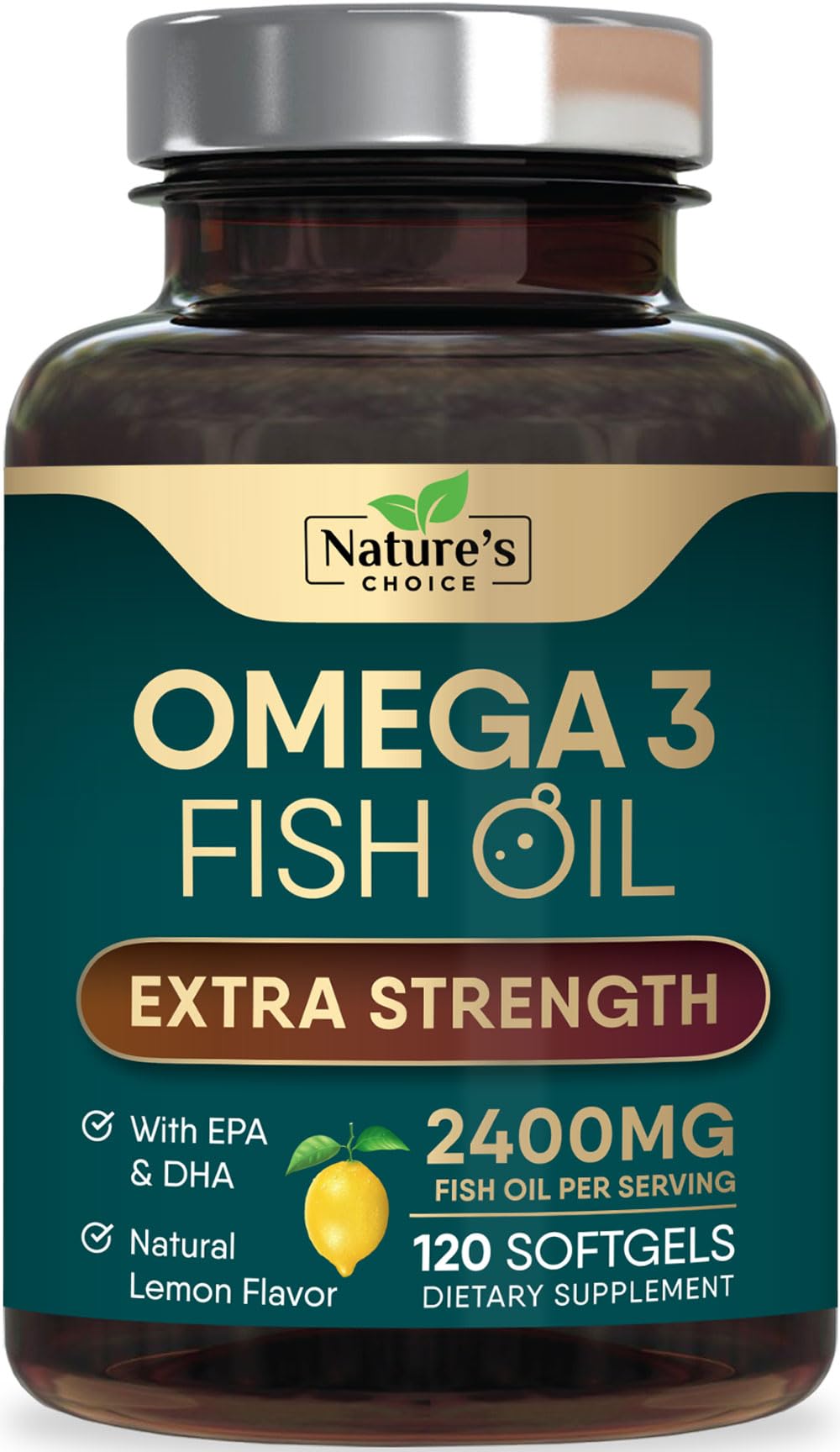 Omega-3 Fish Oil 2400 mg – Triple Strength EPA & DHA | 120 Softgels | Non-GMO, Gluten Free
