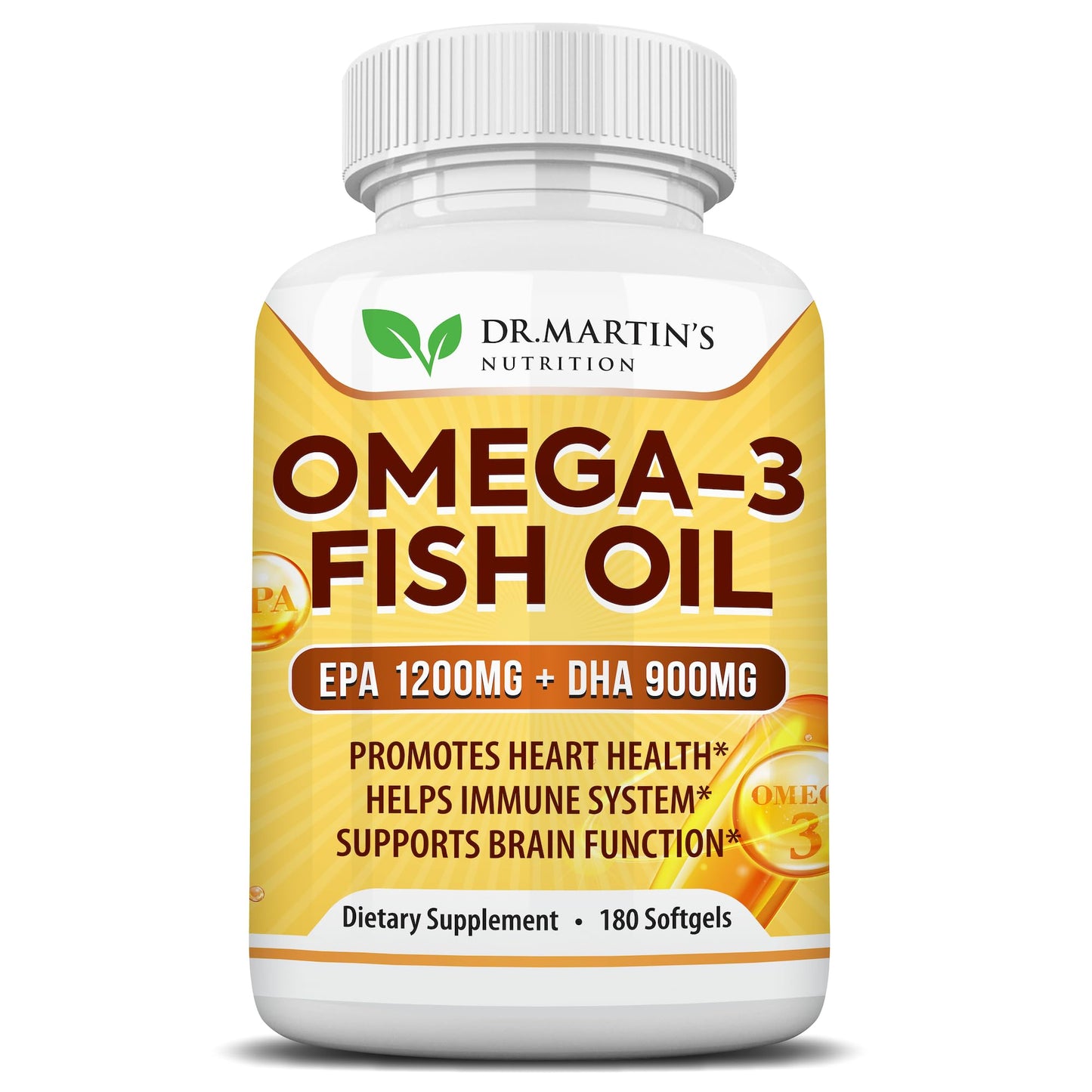 Omega 3 Fish Oil 3750mg Triple Strength – EPA 1200mg + DHA 900mg | Burpless Softgels