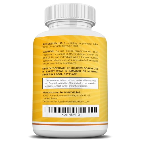 Omega 3 Fish Oil 3750mg Triple Strength – EPA 1200mg + DHA 900mg | Burpless Softgels