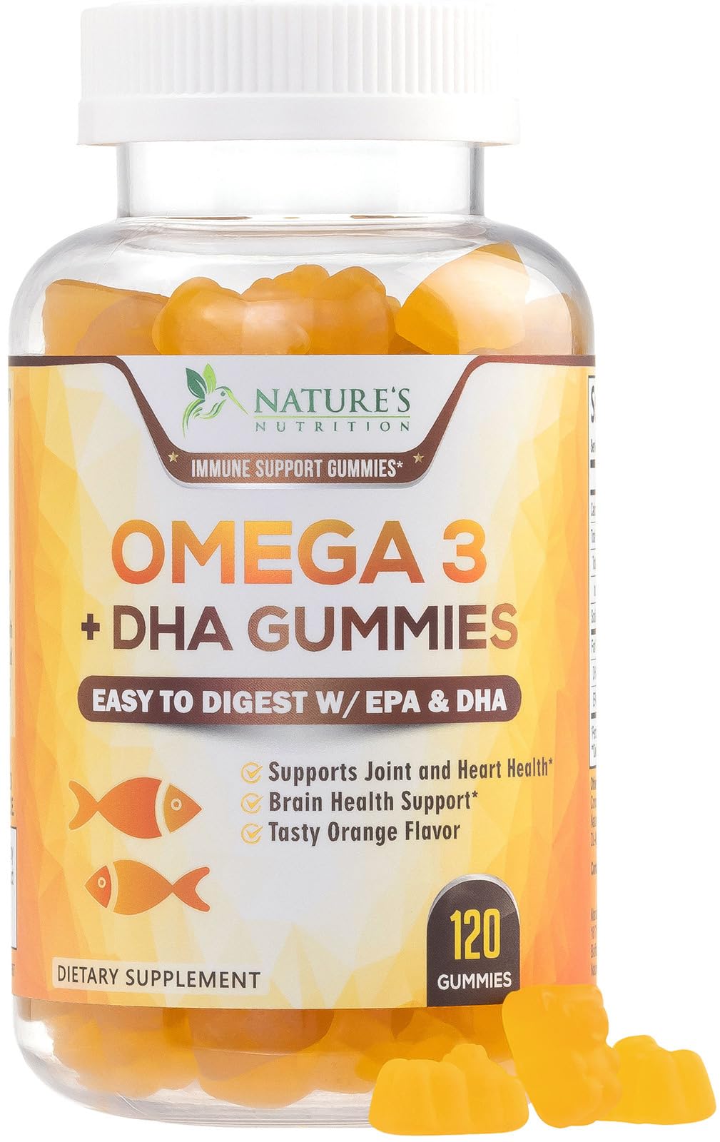 Omega 3 Fish Oil Gummies | Heart Health DHA & EPA - 120 Gummies