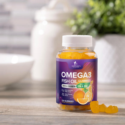 Omega-3 Fish Oil Gummies: DHA & EPA for Heart & Brain (120 Gummies)