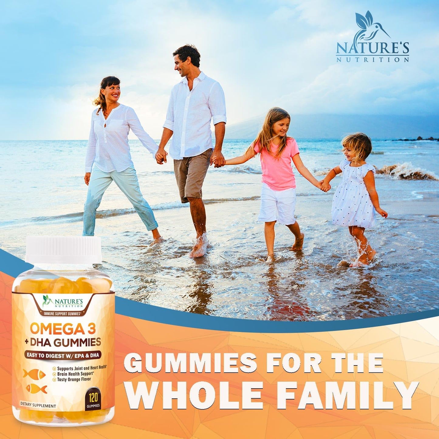 Omega 3 Fish Oil Gummies | Heart Health DHA & EPA - 120 Gummies