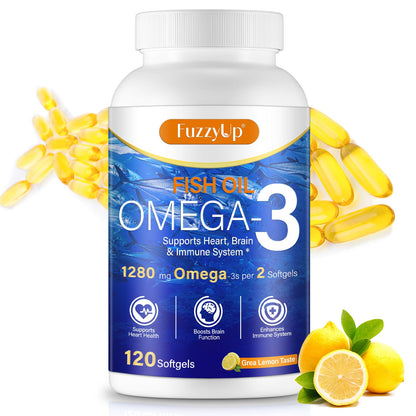 Omega 3 Fish Oil Supplement – 1280mg per Serving, EPA & DHA, Non-GMO