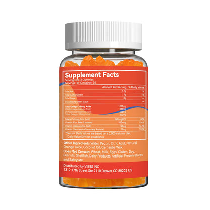 Omega 3 Gummies Supplement 1000mg - High Absorption DHA & EPA | Heart, Brain & Joint Support