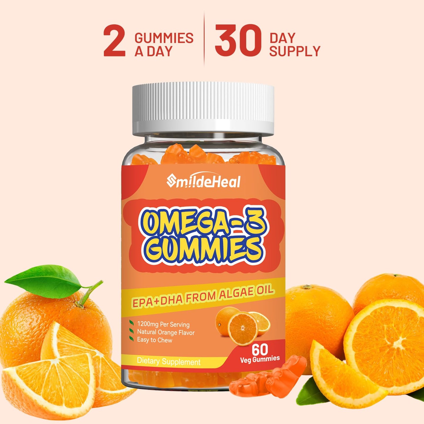 Omega 3 Gummies Supplement 1000mg - High Absorption DHA & EPA | Heart, Brain & Joint Support