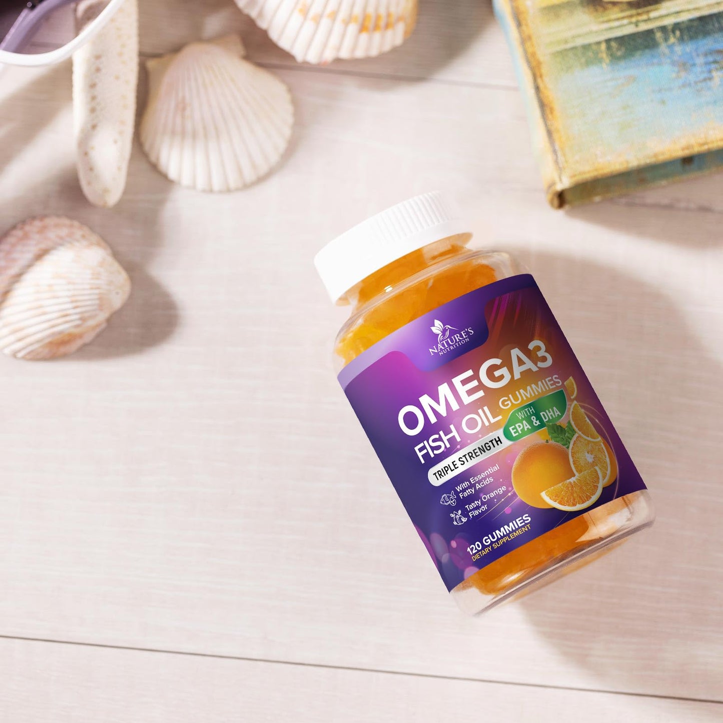 Omega-3 Fish Oil Gummies: DHA & EPA for Heart & Brain (120 Gummies)