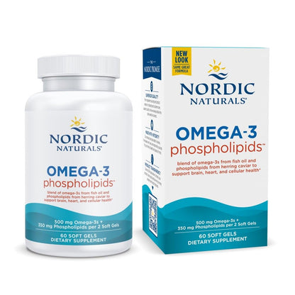 Nordic Naturals Omega-3 Phospholipids - Unflavored, 60 Soft Gels | 500 mg Omega-3 & 350 mg Phospholipids