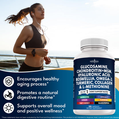 Glucosamine Chondroitin MSM Turmeric + Omega-3 | Joint Health 120