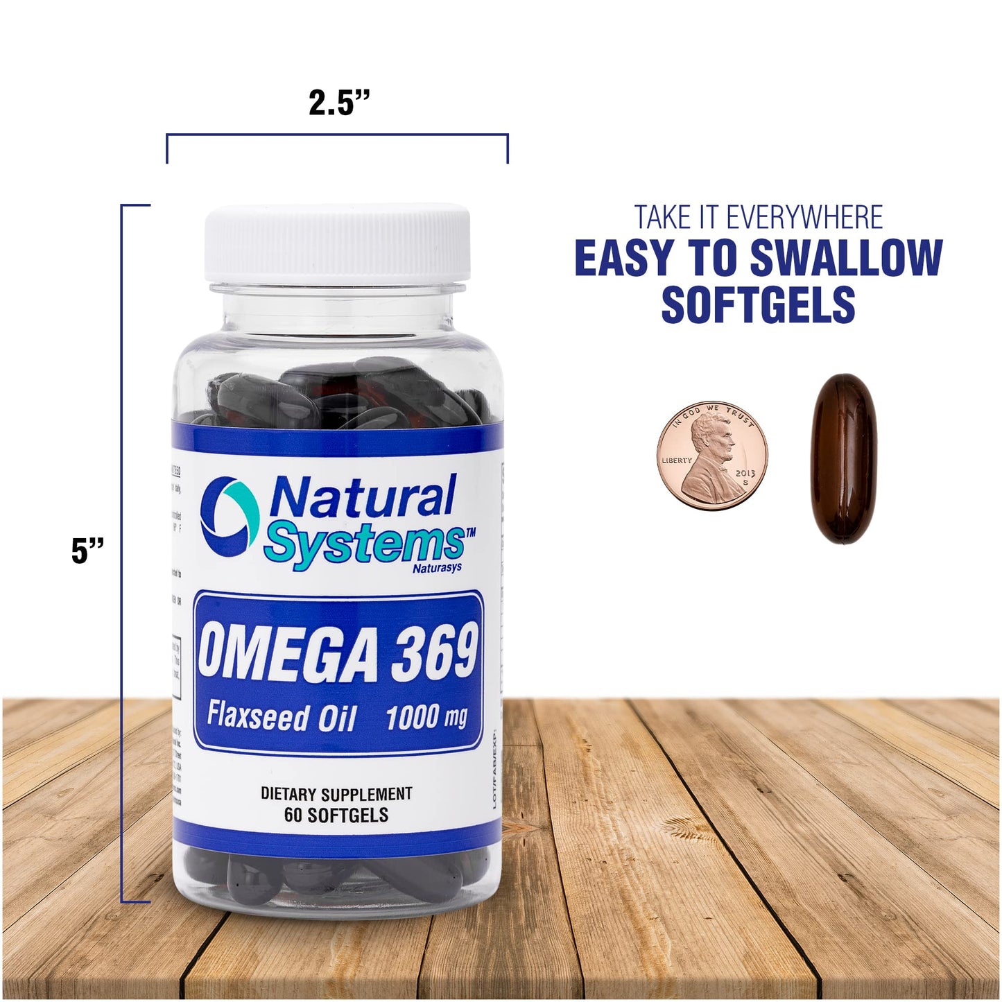 Omega 369 1000 mg Softgels – Natural Systems | Triple Omega 3-6-9 Flax Seed Oil
