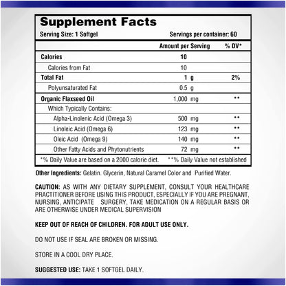 Omega 369 1000 mg Softgels – Natural Systems | Triple Omega 3-6-9 Flax Seed Oil