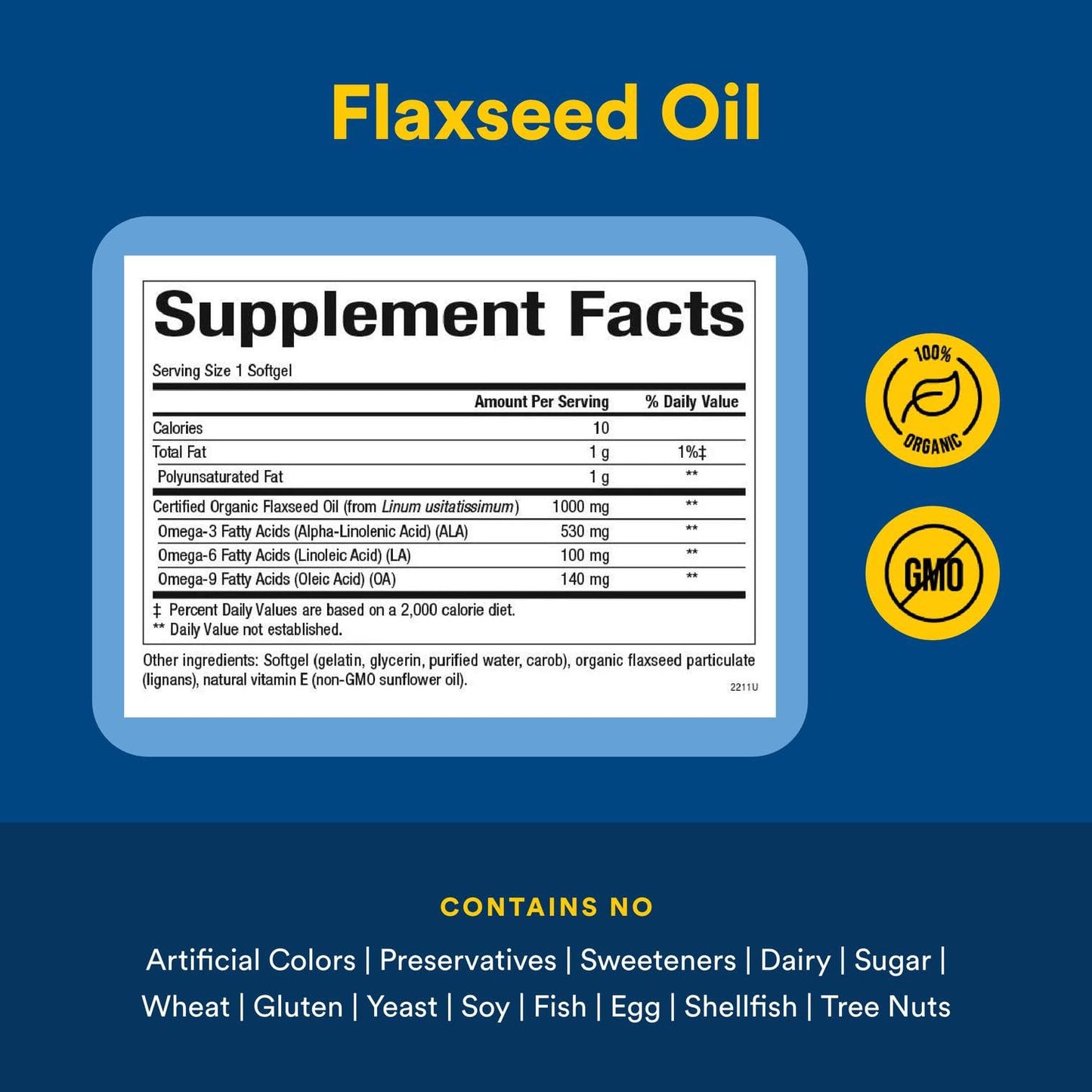 Omega Factors Flaxseed Oil by Natural Factors – 180 Softgels | Omega-3, 6 & 9