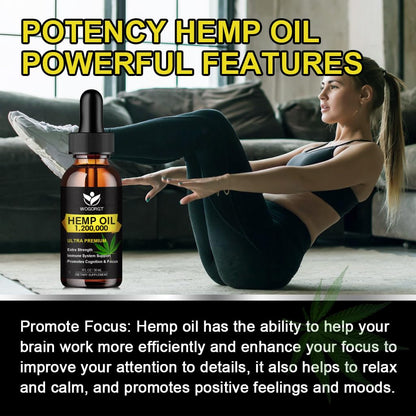 4 Pack Organic Hemp Oil 30mL - 100% Natural, Omega 3-6-9, Vegan