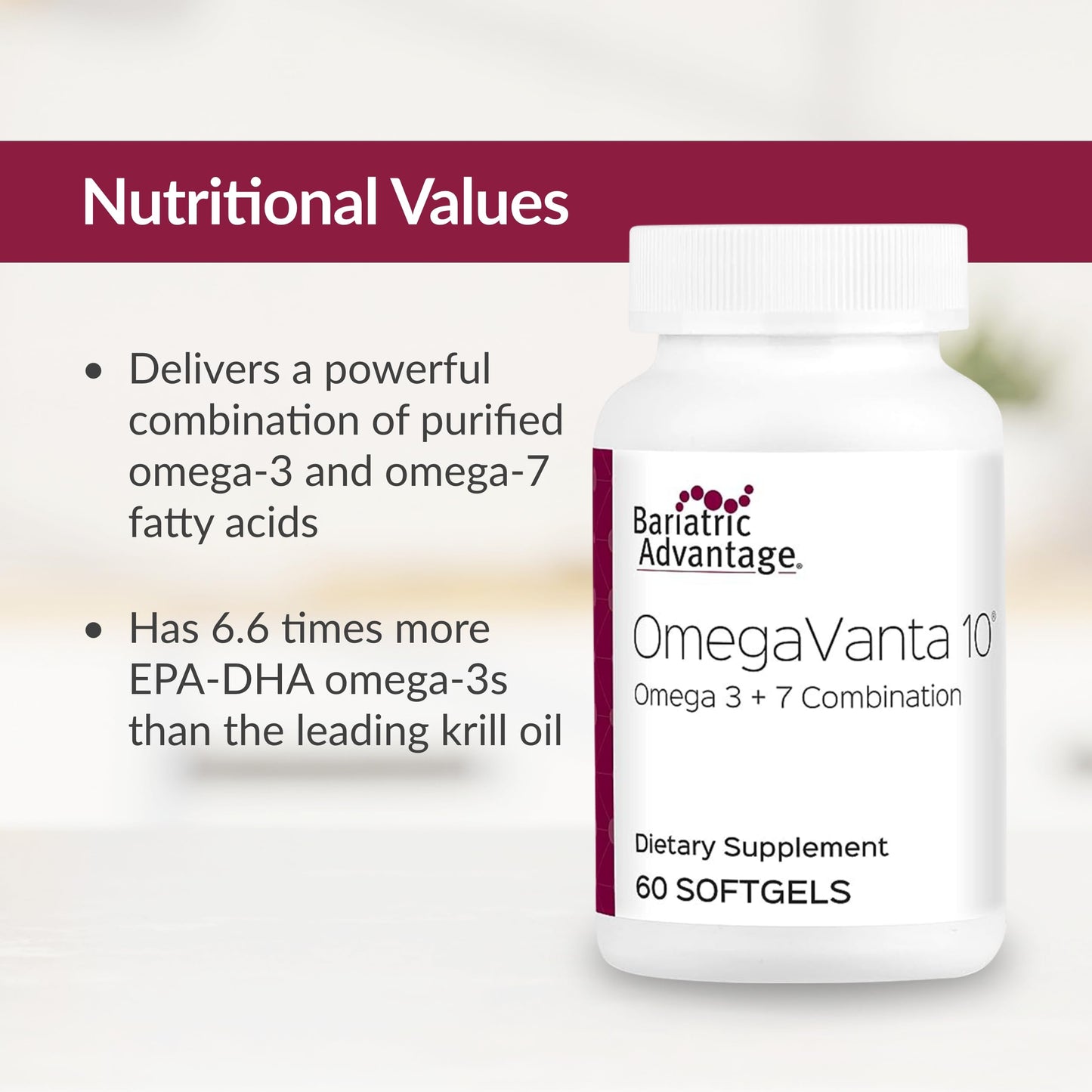 Bariatric Advantage OmegaVanta 10 – Enteric Omega-3 (EPA/DHA) 60 Count