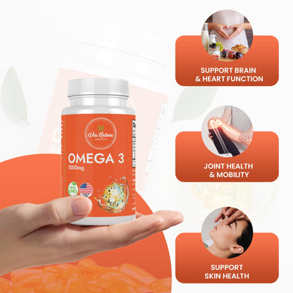 Via Natura Organics Omega 3 1000mg | EPA & DHA | 60 Softgels | Non-GMO