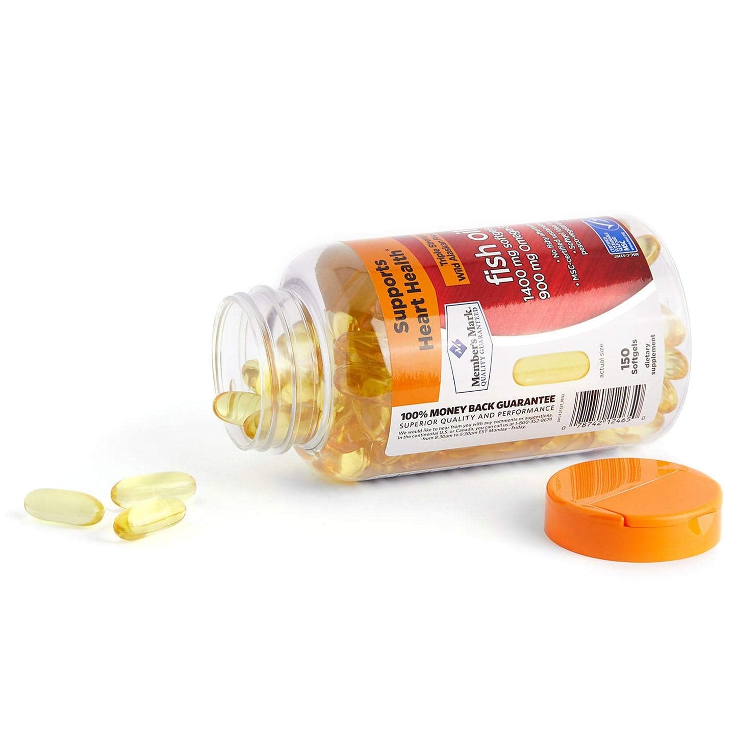 Member's Mark Omega-3 Fish Oil 1400 mg (900 mg EPA/DHA) Enteric Coated, 150 Softgels