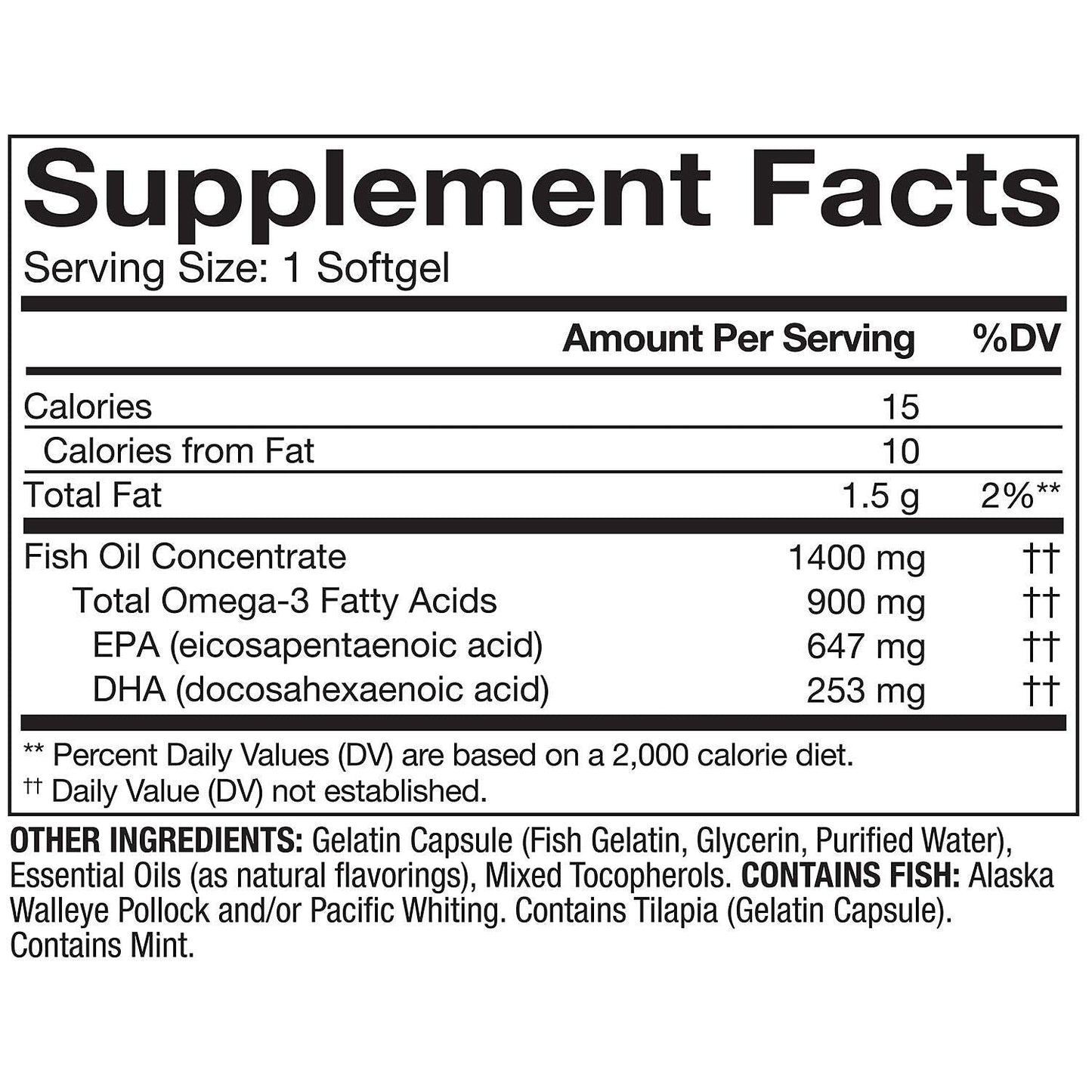 Member's Mark Omega-3 Fish Oil 1400 mg (900 mg EPA/DHA) Enteric Coated, 150 Softgels