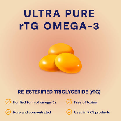 Omega 3 Gummy Chewables - 90 Gel Chews, 30-Day Citrus Supply | 1760mg Ultra-Pure rTG Omega 3