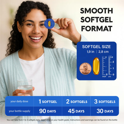 Omega 3 Fish Oil 3600 mg | EPA & DHA, Lemon Flavor, Made in USA